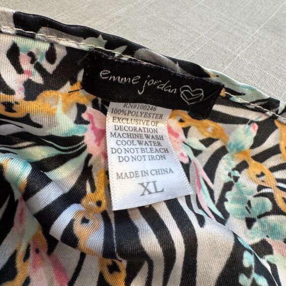 Women's XL Emme Jordan Jungle Print Slip Dress - Bold & Colorful Style - Picture 3 of 7